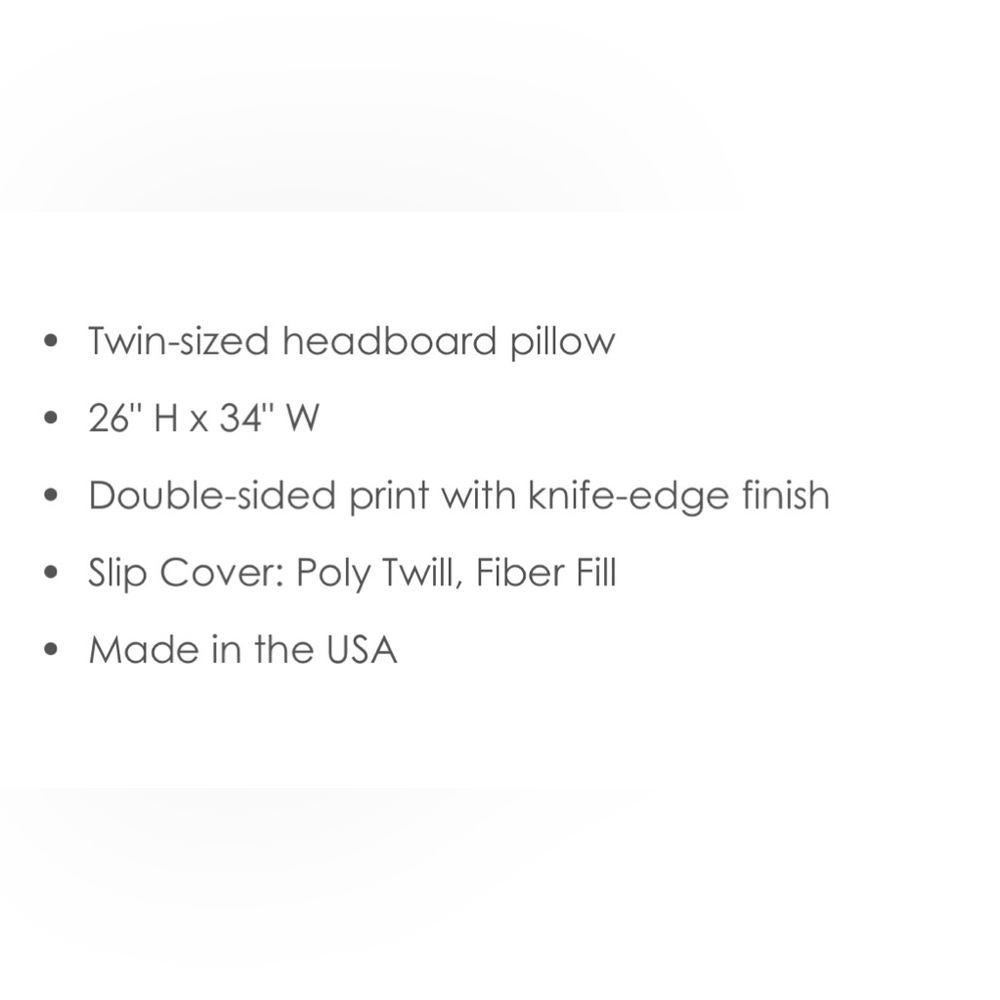 Laura Parks TwinXL Headboard Pillow